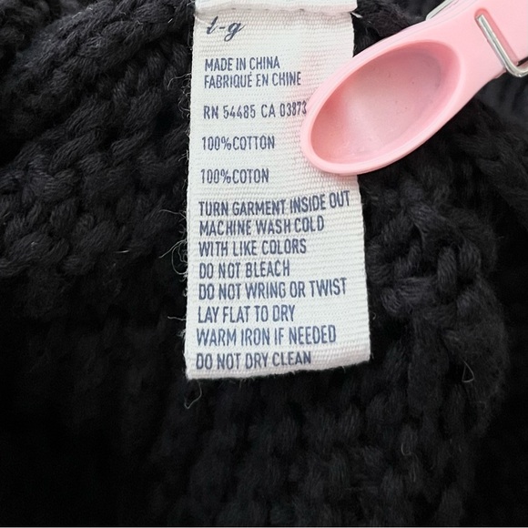 NWOT~American Eagle~Cropped Knit Sweater~Size L~Black~Cotton - Picture 9 of 9
